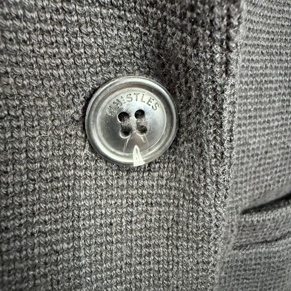 Whistles Size 4 Single Button Blazer Jacket Black Stretch Knit Preppy Academia - Picture 8 of 11